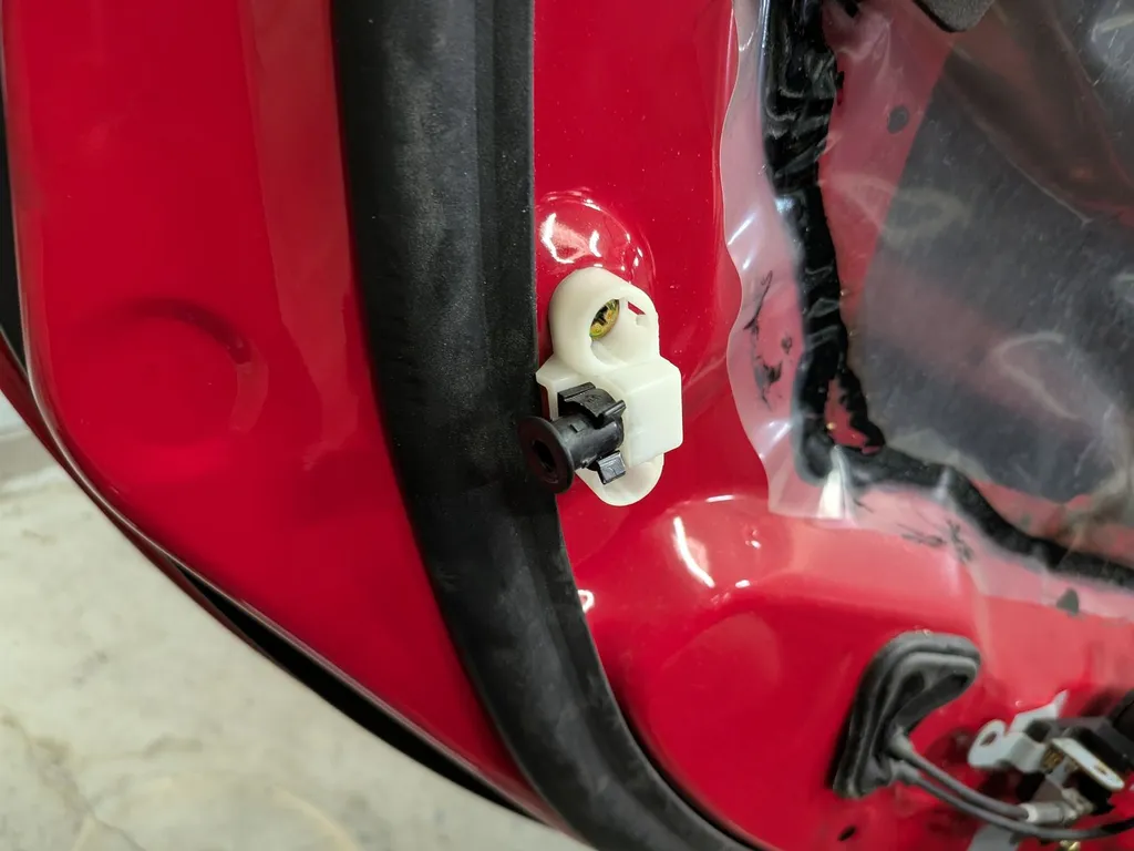 Inside the door trim